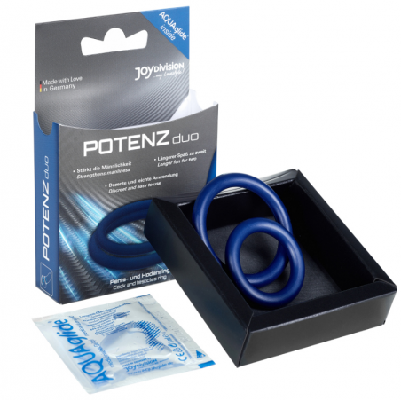 POTENZ DUO ANILLOS PARA PENE AZUL - M