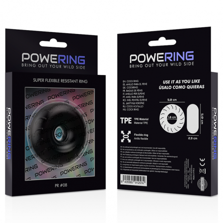 POWERING- SUPER FLEXIBLE Y RESISTENTE ANILLO PENE  5CM PR08 NEGRO