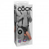 STRAP-ON CON DILDO HUECO 30.5 CM Y TIRANTES COLOR CARNE