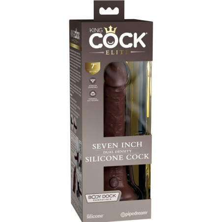 KING COCK ELITE - DILDO REALISTICO SILICONA 17.8 CM MARRON