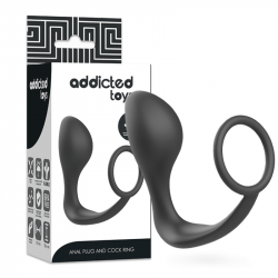 Plug Anal con Anillo Silicona Negro Addicted Toys - Sweet Sin Erotic