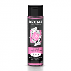 BRUMA - ACEITE DE MASAJE PREMIUM EFECTO CALOR SABOR CHICLE 3 EN 1 - 100 ML