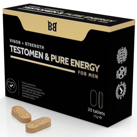 BLACKBULL BY SPARTAN - TESTOMEN  PURE ENERGY POTENCIADOR PARA HOMBRE 20 CÁPSULAS