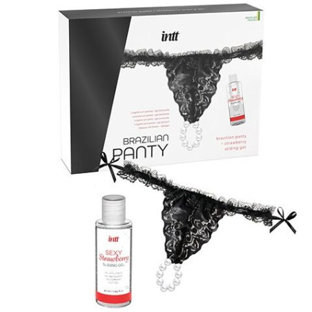 INTT Panty Negra con Perlas + Lubricante | Sweet Sin Erotic