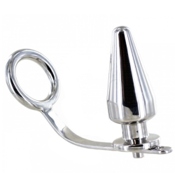 Cockring Acero con Plug Anal 80x55mm | Sweet Sin Erotic