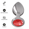 INTENSE - PLUG ANAL METAL ALUMINIO CON CRISTAL ROJO TALLA S