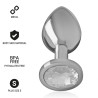 INTENSE - PLUG ANAL METAL ALUMINIO CON CRISTAL PLATA TALLA S