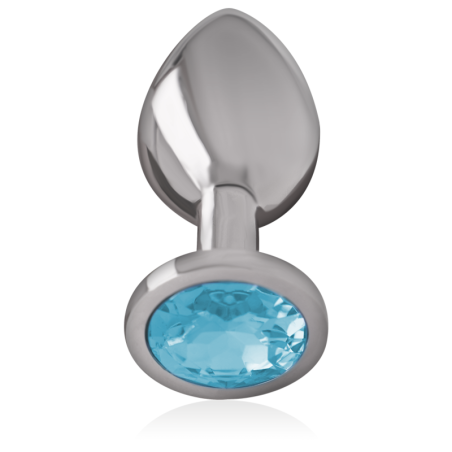 INTENSE - PLUG ANAL METAL ALUMINIO CON CRISTAL AZUL TALLA L