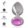 INTENSE - PLUG ANAL METAL ALUMINIO CON CRISTAL ROSA TALLA S