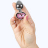 SECRET PLAY - METAL BUTT PLUG CORAZÓN FUCSIA TALLA S 7 CM