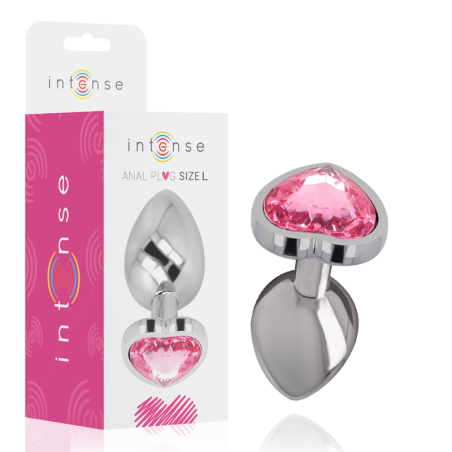 INTENSE - PLUG ANAL METAL ALUMINIO CORAZÓN ROSA TALLA L