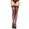 LEG AVENUE MEDIAS MICROREJILLA CON BORDADO NEGRO