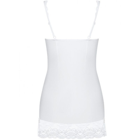 OBSESSIVE - CHEMISE Y TANGA MIAMOR BLANCO L/XL