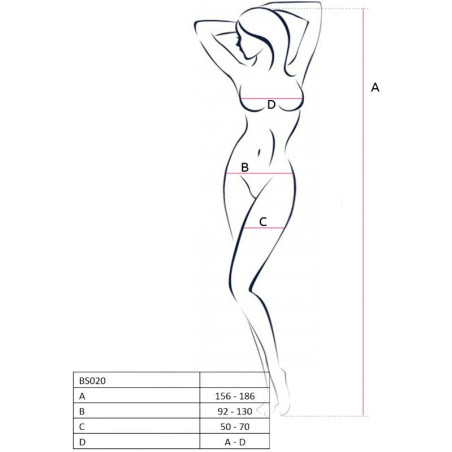 PASSION WOMAN BS020 BODYSTOCKING BLANCO TALLA UNICA