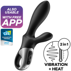 SATISFYER HEAT CLIMAX + VIBRADOR ANAL APP - NEGRO | Sweet Sin Erotic