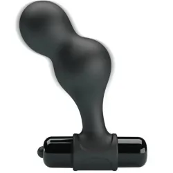 MR PLAY - PLUG ANAL VIBRADOR DE SILICONA NEGRO | Sweet Sin Erotic