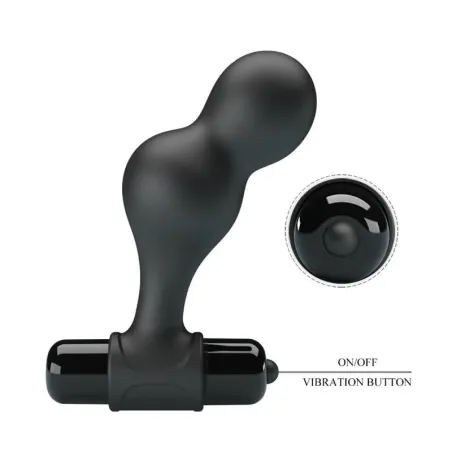 MR PLAY - PLUG ANAL VIBRADOR DE SILICONA NEGRO | Sweet Sin Erotic