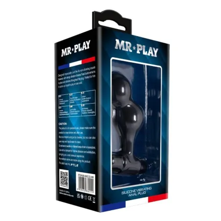 MR PLAY - PLUG ANAL VIBRADOR DE SILICONA NEGRO | Sweet Sin Erotic