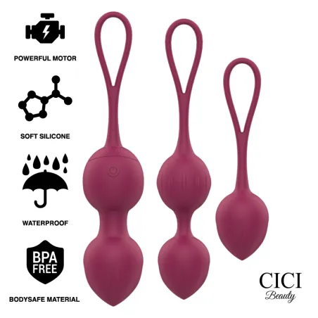 CICI BEAUTY- PREMIUM SILICONE 3 VIBRATING KEGEL BEADS REMOTE CONTROL