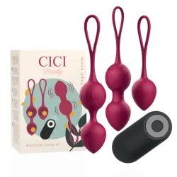 CICI BEAUTY- PREMIUM SILICONE 3 VIBRATING KEGEL BEADS REMOTE CONTROL