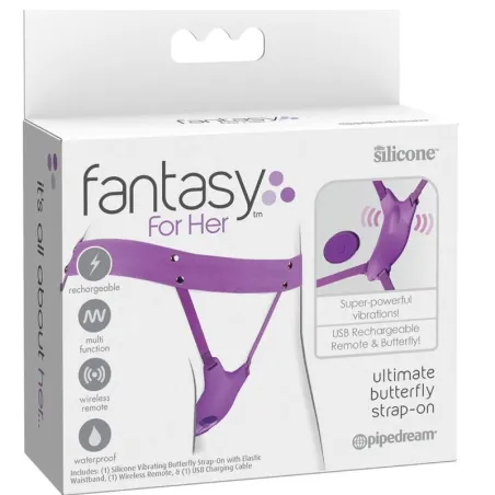 FANTASY FOR HER - ARNES MARIPOSA VIBRADOR, RECARGABLE  CONTROL REMOTO VIOLETA