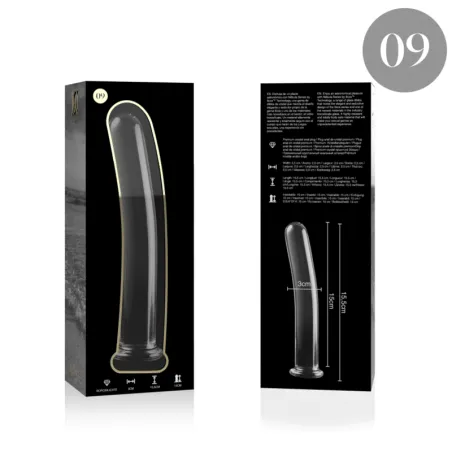 NEBULA SERIES BY IBIZA - MODELO 9 DILDO CRISTAL BOROSILICATO 15.5 X 2.5 CM TRANSPARENTE