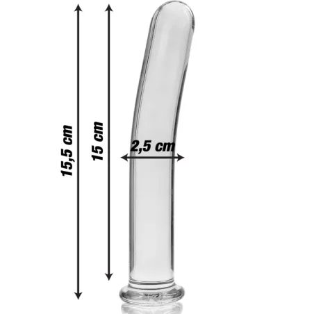 NEBULA SERIES BY IBIZA - MODELO 9 DILDO CRISTAL BOROSILICATO 15.5 X 2.5 CM TRANSPARENTE