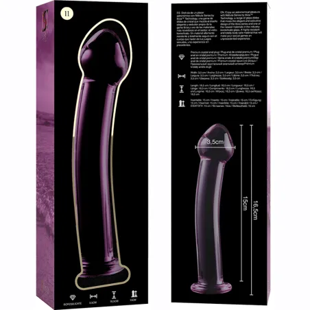 NEBULA SERIES BY IBIZA - MODELO 11 DILDO CRISTAL BOROSILICATO 16 X 3 CM TRANSPARENTE