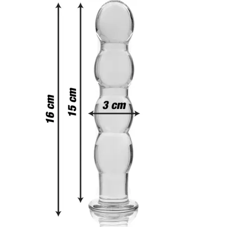 NEBULA SERIES BY IBIZA - MODELO 10 DILDO CRISTAL BOROSILICATO 16.5 X 3.5 CM TRANSPARENTE