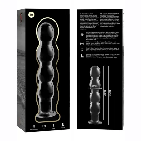 NEBULA SERIES BY IBIZA - MODELO 10 DILDO CRISTAL BOROSILICATO 16.5 X 3.5 CM TRANSPARENTE