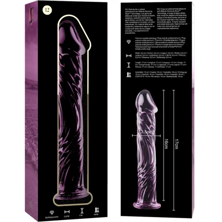 NEBULA SERIES BY IBIZA - MODELO 12 DILDO CRISTAL BOROSILICATO 17 X 3.5 CM TRANSPARENTE