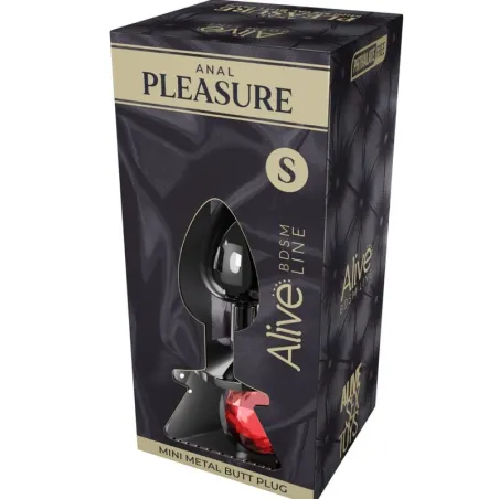 ALIVE - ANAL PLEASURE MINI PLUG METAL ROJO TALLA S