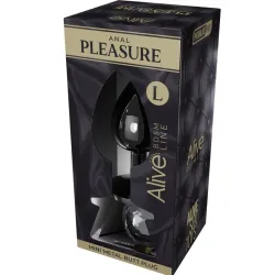 ALIVE - ANAL PLEASURE MINI PLUG METAL NEGRO TALLA L