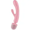 SATISFYER - TRIPLE LOVER MASAJEADOR VIBRADOR RABBIT ROSA