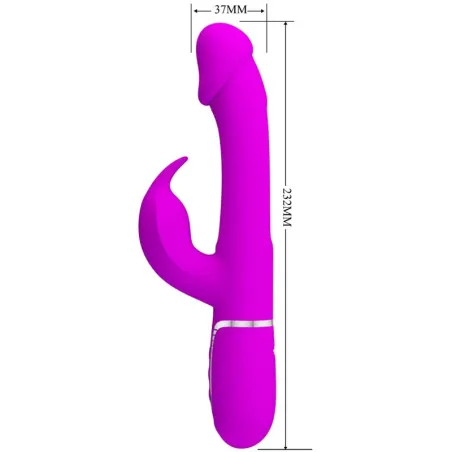 PRETTY LOVE - KAMPAS VIBRADOR RABBIT 3 EN 1 MULTIFUNCIÓN CON LENGUA VIOLETA