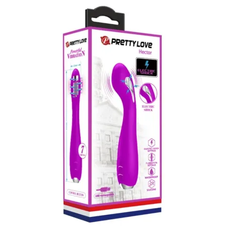 PRETTY LOVE - HECTOR VIBRADOR ELECTROSHOCK RECARGABLE  IMPERMEABLE MORADO