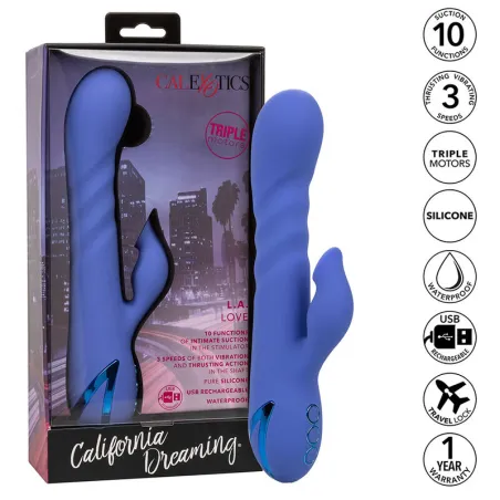 CALEXOTICS - L.A LOVE VIBRADOR  SUCCIONADOR AZUL BY CALIFORNIA DREAMING