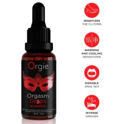 ORGIE - ORGASM DROPS KISSABLE GOTAS ESTIMULANTES BESABLES PARA CLÍTORIS 30 ML