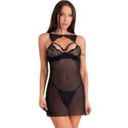 LIVCO CORSETTI FASHION - KROLINA LC 90734 CHEMISE TANGA NEGRO L-XL