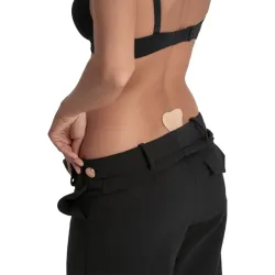 BYE-BRA - TANGA ADHESIVO ENCAJE BEIGE TALLA ÚNICA