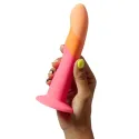 ROMP - DIZI DILDO SILICONA CON VENTOSA TRICOLOR 18 CM