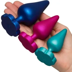 ROMP - LUSTER KIT DE ENTRENAMIENTO ANAL S-M-L CON BASE EN FORMA DE FLOR