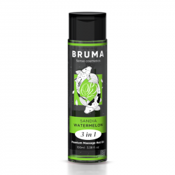 BRUMA - ACEITE DE MASAJE PREMIUM EFECTO CALOR SABOR SANDÍA 3 EN 1 - 100 ML