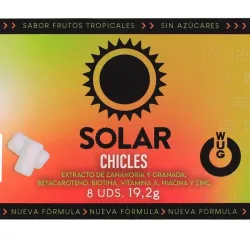 WUG solar - El chicle funcional con vitaminas y zinc sabor frutos tropicales BLISTER 8 UDS