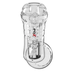 PDX ELITE - MASTURBADOR TRANSPARENTE VIEWTUBE PLUS SEE-THRU EZ-GRIP 21 CM