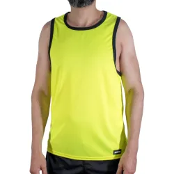 MACHO - CMV001 CAMISETA GYM AMARILLA S-M