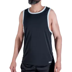 MACHO - CMV004 CAMISETA GYM NEGRA S-M