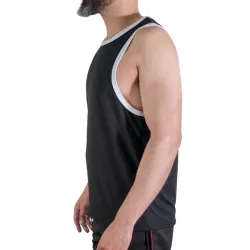 MACHO - CMV004 CAMISETA GYM NEGRA S-M