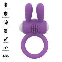 INTENSE - HOPPS ANILLO PARA PENE VIBRADOR CON ESTIMULACIÓN CLITORIANA MORADO