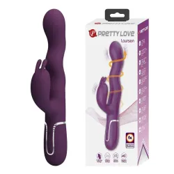 PRETTY LOVE - VIBRADOR RABBIT LOURSEN CON MOVIMIENTO OSCILANTE Y 7 VIBRACIONES RECARGABLE USB MORADO
